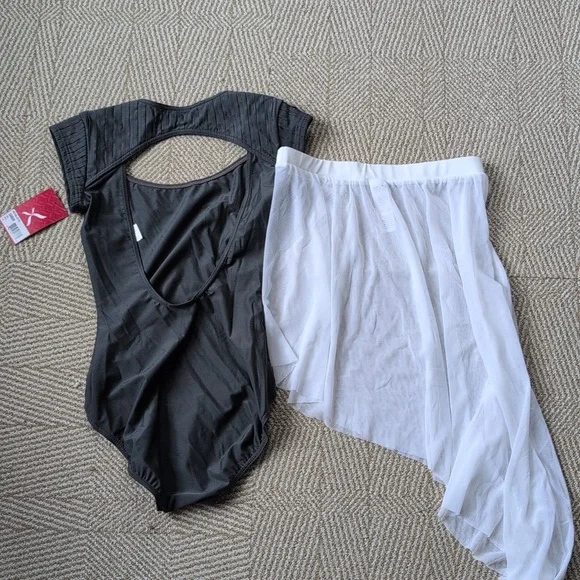 New Ballet Dancewear Leotard Skirt 6 Lot SA MA Weissman Capezio Revolution Gray - Picture 3 of 7